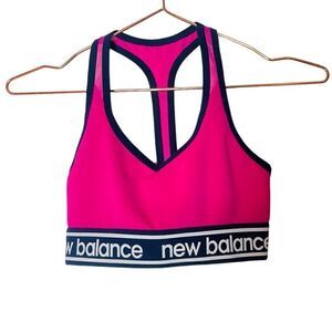 EUC New Balance Pink Logo Sports Bra XS